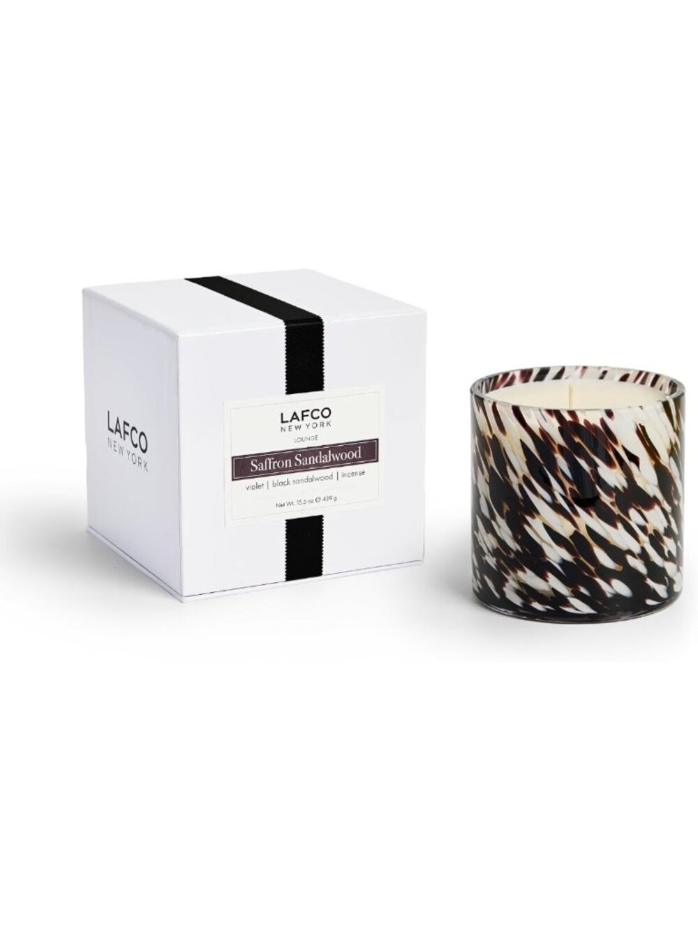 Fall Scented Candle - Saffron Sandalwood, 90-Hour Burn, Reusable Glass Vessel